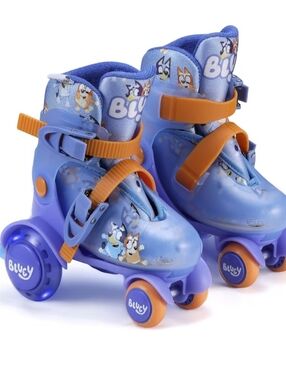 New Bluey Kids Adjustable Light Blue and Orange Roller Skates